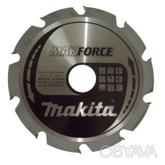 Пиляльний диск Makita MAKForce 165 мм 10 зубів (B-08165):
переваги
	
	Широкий ас. . фото 1