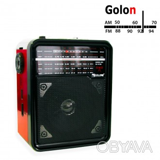 Переносной ФМ радиоприемник Golon RX-9100 FM/AM/SW Красный, радио приемник USB+T