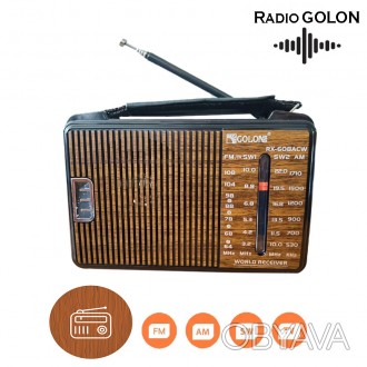 Фм радиоприемник портативный Golon RX-608ACW, FM приемник радио на кухню Черно-к