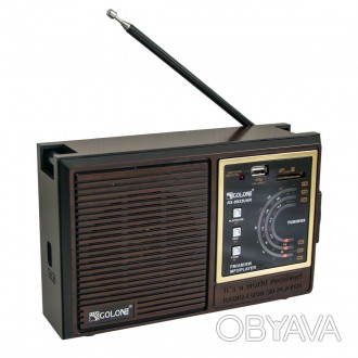 ФМ радиоприемник Golon RX-9933 Коричневый, портативное радио на батарейках и с u