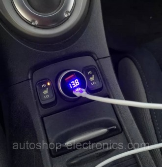 Автомобильное зарядное устройство с двумя портами USB QC 3.0 и цифровым LED дисп. . фото 8
