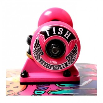 Яркий дизайн скейта Fish Original Девушка непременно приглянется юному скейтеру.. . фото 4