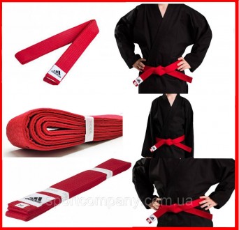 Пояс для кимоно Club красный ADIDAS ADIB220 карате тхекводо дзюдо айкидо боевых . . фото 2