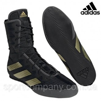 Боксерки черные мужские Adidas Box Hog 4 обувь боксерская для бокса единоборств . . фото 3