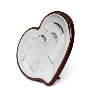 Серебряная икона Святая Семья 9.5х12.5см в форме сердца
 
 Серебряный оклад сдел. . фото 3