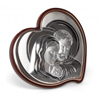 Серебряная икона Святая Семья 9.5х12.5см в форме сердца
 
 Серебряный оклад сдел. . фото 4