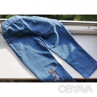 Стильні дитячі джинси на осінь. Пояс на резиночці. .Матеріал джинс стрейч, тягне. . фото 1