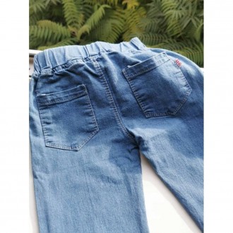 Стильные детские джинсы на осень для мальчика. Пояс на резинке.Внизу штаны также. . фото 3