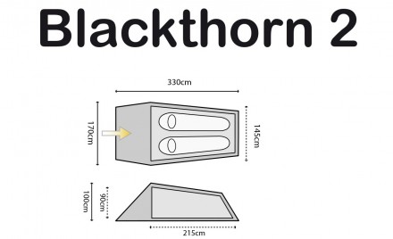 
Highlander Blackthorn 2 HMTC (TEN132-HC) - компактний двомісний намет, ідеально. . фото 9