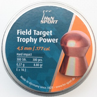 Пули пневматические H&N FT Trophy Power 300 шт/уп. 0,57 г, 4,5 мм. Кременчук. фото 1 Пули пневматические H&N FT Trophy Power 300 шт/уп. 0,57 г, 4,5 мм. Кременчук. фото 1