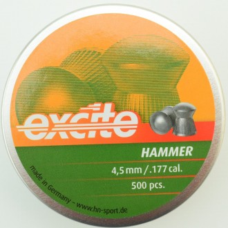 Пули для пневматического оружия H&N Excite Hammer, 4.5 мм , 0.5гр, 500шт/уп. Кременчук. фото 1 Пули для пневматического оружия H&N Excite Hammer, 4.5 мм , 0.5гр, 500шт/уп. Кременчук. фото 1