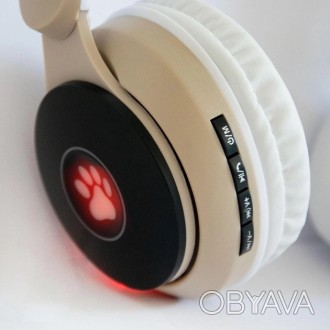 Беспроводные наушники ST77 LED со светящимися кошачьими ушками. JG-940 Цвет: зол