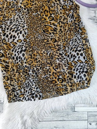 Женская летняя блуза коричневого цвета с леопардовым принтом 
Состояние: б/у, в . . фото 7