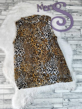 Женская летняя блуза коричневого цвета с леопардовым принтом 
Состояние: б/у, в . . фото 5