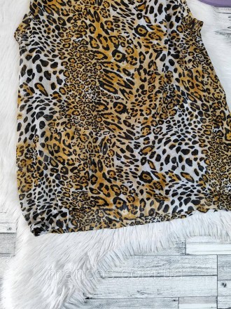 Женская летняя блуза коричневого цвета с леопардовым принтом 
Состояние: б/у, в . . фото 4