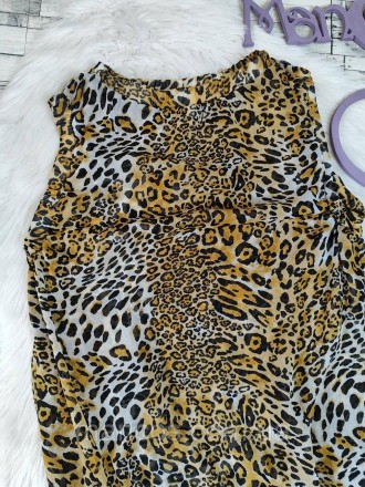Женская летняя блуза коричневого цвета с леопардовым принтом 
Состояние: б/у, в . . фото 3