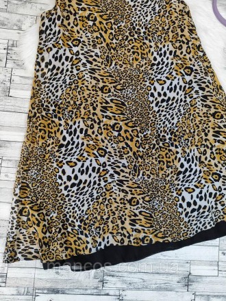 Женский сарафан Elieco коричневого цвета с леопардовым принтом с подкладкой 
Сос. . фото 7