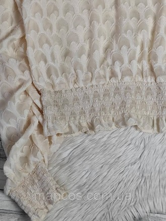 Женская блуза H&M бежевого цвета с вставками резинки прозрачная 
Состояние: б/у,. . фото 4