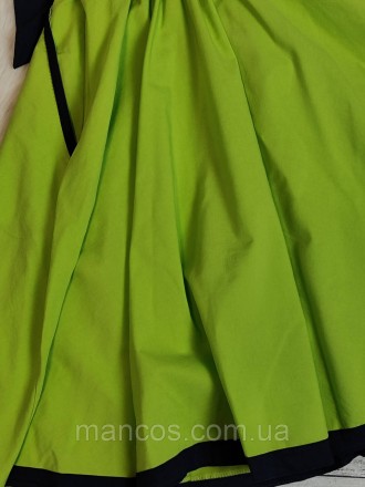 Женское летнее платье салатового цвета с поясом с отложным воротником спинка рез. . фото 7