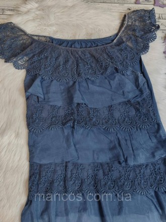 Женская летняя блуза синего цвета с оборками
Состояние: б/у, в отличном состояни. . фото 3
