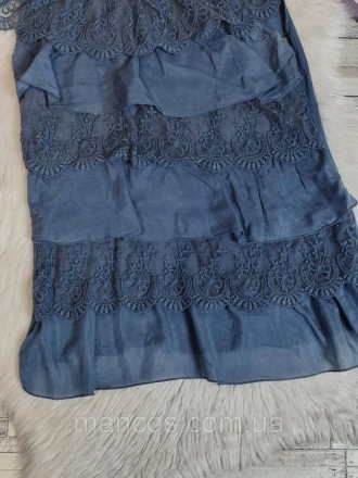 Женская летняя блуза синего цвета с оборками
Состояние: б/у, в отличном состояни. . фото 4