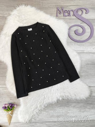 Детский свитер Zara черный с бусинами Размер 140