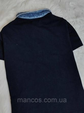Детская футболка поло Merry для мальчика темно-синие с надписями 
Состояние: б/у. . фото 5