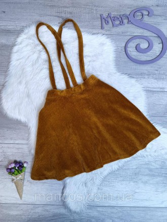 Детская вельветовая юбка с подтяжками Zara горчичного цвета 
Состояние: новое
Пр. . фото 3