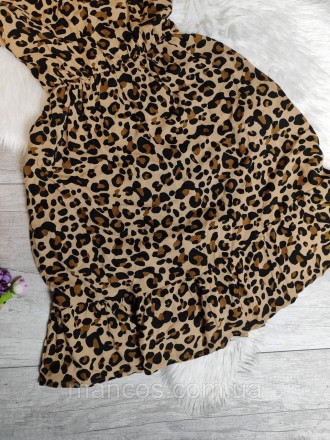 Женское летнее платье коричневого цвета с леопардовым принтом 
Состояние: б/у, в. . фото 7