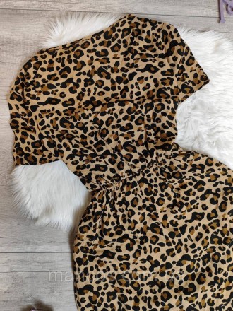 Женское летнее платье коричневого цвета с леопардовым принтом 
Состояние: б/у, в. . фото 4