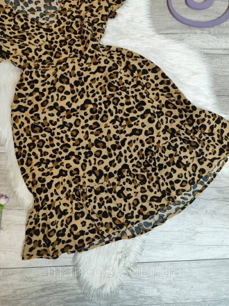 Женское летнее платье коричневого цвета с леопардовым принтом 
Состояние: б/у, в. . фото 6