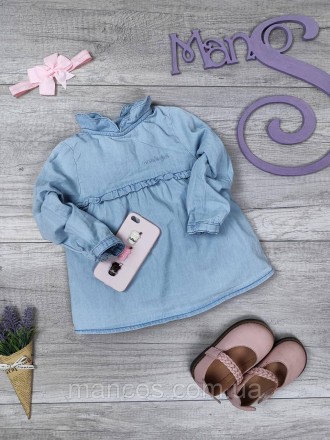 Туника для девочки Baby голубая тонкая джинсовая ткань 
Состояние: б/у, в отличн. . фото 2
