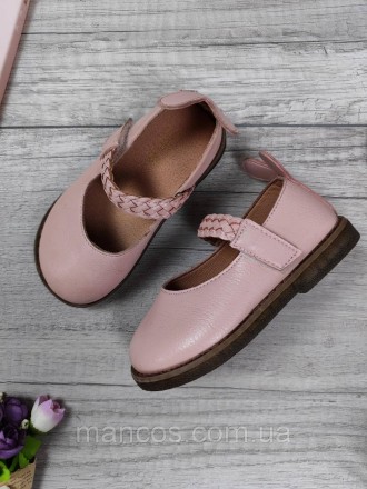 Туфли для девочки Baby розового цвета кожаные на липучке 
Состояние: б/у, в отли. . фото 3