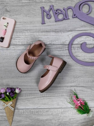 Туфли для девочки Baby розового цвета кожаные на липучке 
Состояние: б/у, в отли. . фото 2