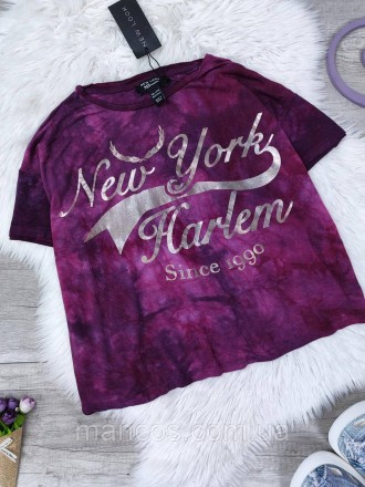 Объемная футболка для девочки New Look фиолетовая с надписью 
Состояние: новое
П. . фото 3