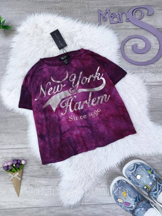 Объемная футболка для девочки New Look фиолетовая с надписью 
Состояние: новое
П. . фото 2