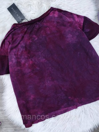 Объемная футболка для девочки New Look фиолетовая с надписью 
Состояние: новое
П. . фото 6