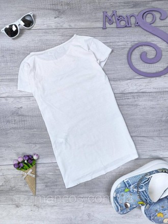 Белая футболка для девочки Brotes с надписью 
Состояние: б/у, в отличном состоян. . фото 5