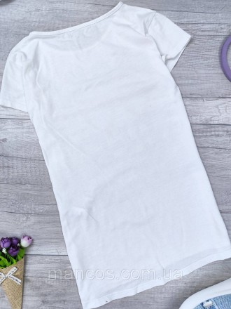 Белая футболка для девочки Brotes с надписью 
Состояние: б/у, в отличном состоян. . фото 6
