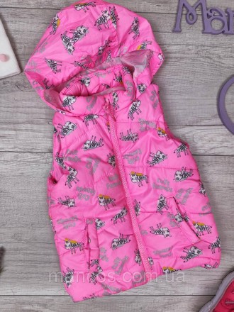 Стеганая жилетка для девочки Baby розовая с зебрами 
Состояние: б/у, в отличном . . фото 3