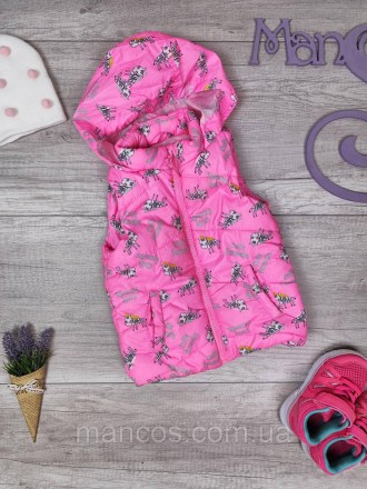 Стеганая жилетка для девочки Baby розовая с зебрами 
Состояние: б/у, в отличном . . фото 2