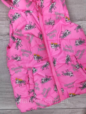 Стеганая жилетка для девочки Baby розовая с зебрами 
Состояние: б/у, в отличном . . фото 5