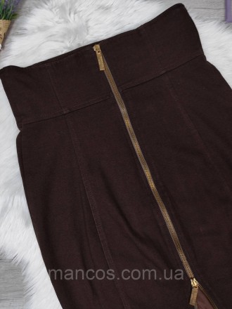 Женская юбка карандаш с молнией TRG коричневый цвет широкий пояс 
Состояние: б/у. . фото 8