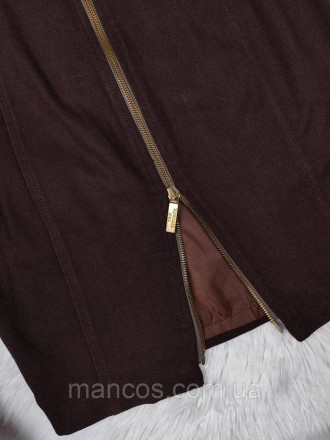 Женская юбка карандаш с молнией TRG коричневый цвет широкий пояс 
Состояние: б/у. . фото 9