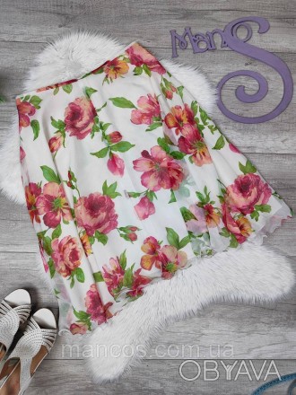 Женская юбка с цветочным принтом
Состояние: б/у, в отличном состоянии 
Размер: L. . фото 1