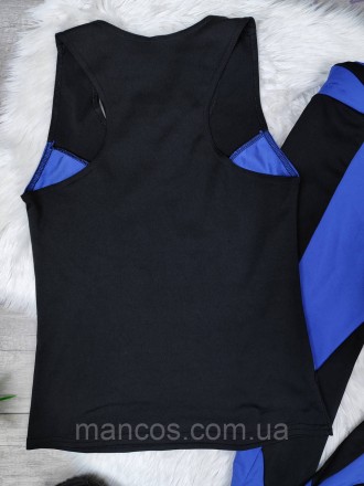 Спортивный костюм майка и лосины черные с синими вставками 
Состояние: б/у, в от. . фото 8