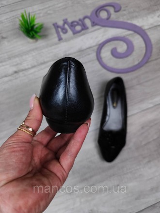 Женские черные туфли на маленьком каблуке Marinety со стразами 
Состояние: б/у, . . фото 3