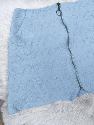 Женская юбка Topshop голубая с молнией по длине 
Состояние: б/у, в отличном сост. . фото 4
