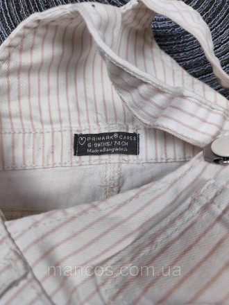 Детский джинсовый комбинезон шорты для девочки Primark белый в полоску 
Производ. . фото 9