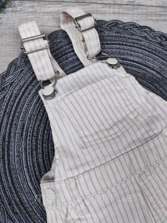 Детский джинсовый комбинезон шорты для девочки Primark белый в полоску 
Производ. . фото 4